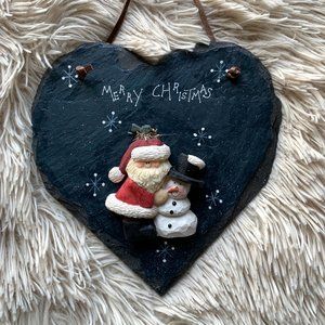 SANTA & SNOWMAN WALL HANGING